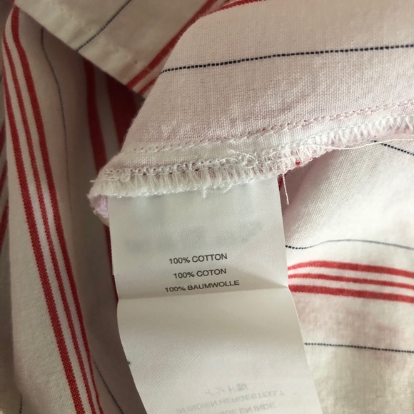 Madewell red and white stripe flutter sleeve button front medium top - Picture 6 of 6